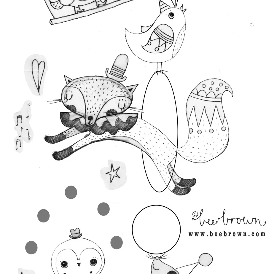 Bee's tight sketches show the client what they can expect.