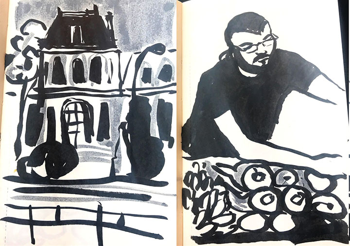 Design Stack: A Blog about Art, Design and Architecture: Gouache Acrylic  and Watercolour Paintings on a Sketchbook