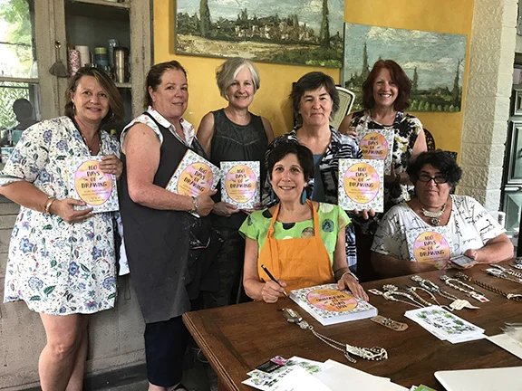 I gave everyone a copy of my book. These are a few of the students.