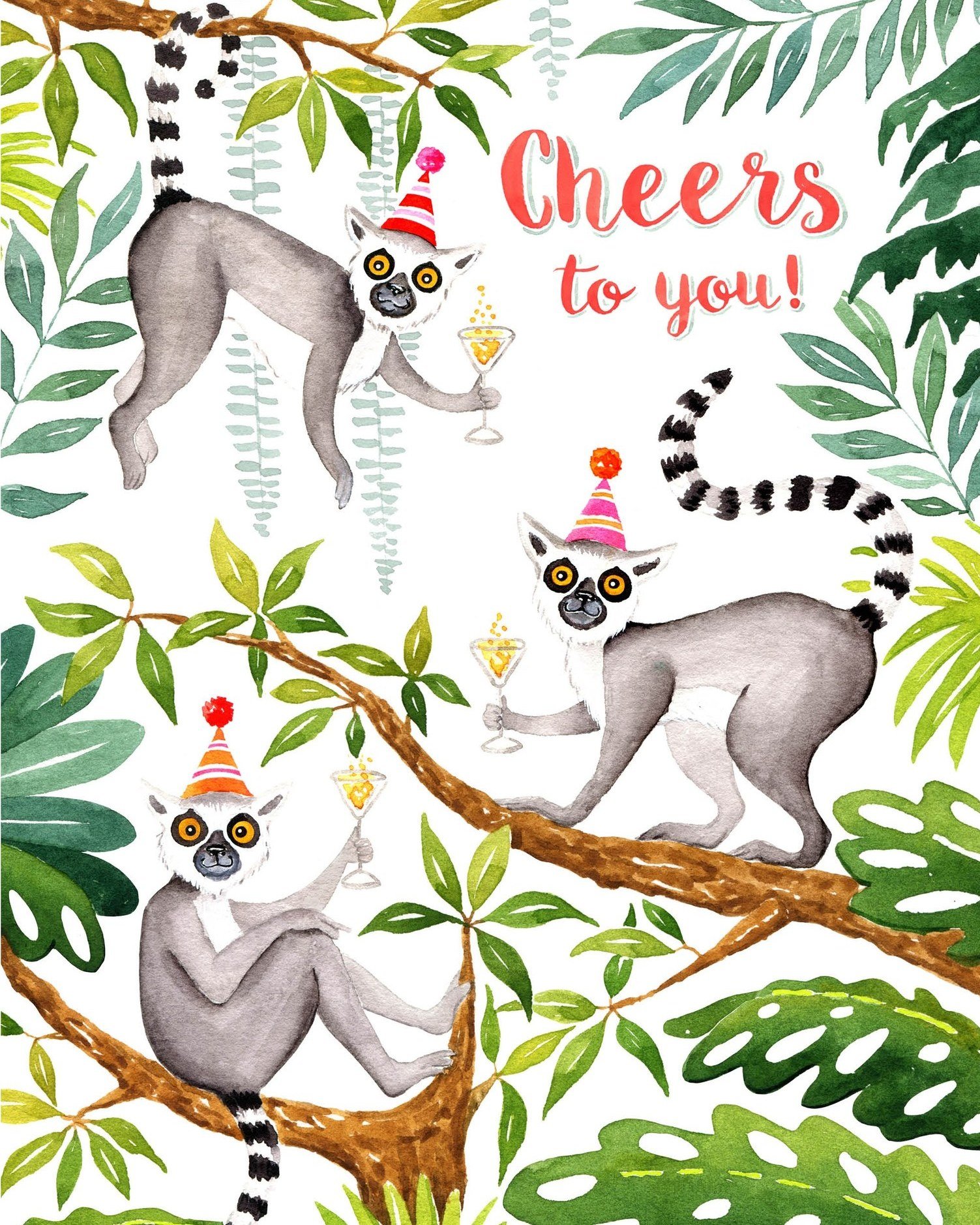 Check out these adorable lemurs from @tabularosi - who wouldn't want to celebrate with them? 

 #surfacedesign #artlicensing #tippitytopbestestartever #artagent #jennifernelsonartists #artagency #surfacedesignagency #surfacedesigner #stationerydesign