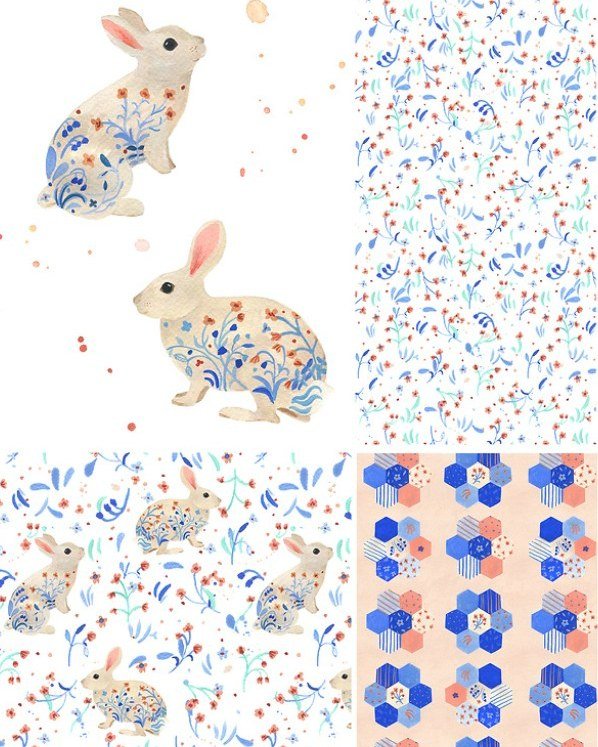 Check out these sweet bunnies from @rachel_grant_art! 🐰

 #surfacedesign #artlicensing #tippitytopbestestartever #artagent #jennifernelsonartists #artagency #surfacedesignagency #floraldesign #stationerydesign #floral #illustration #animalart #flora