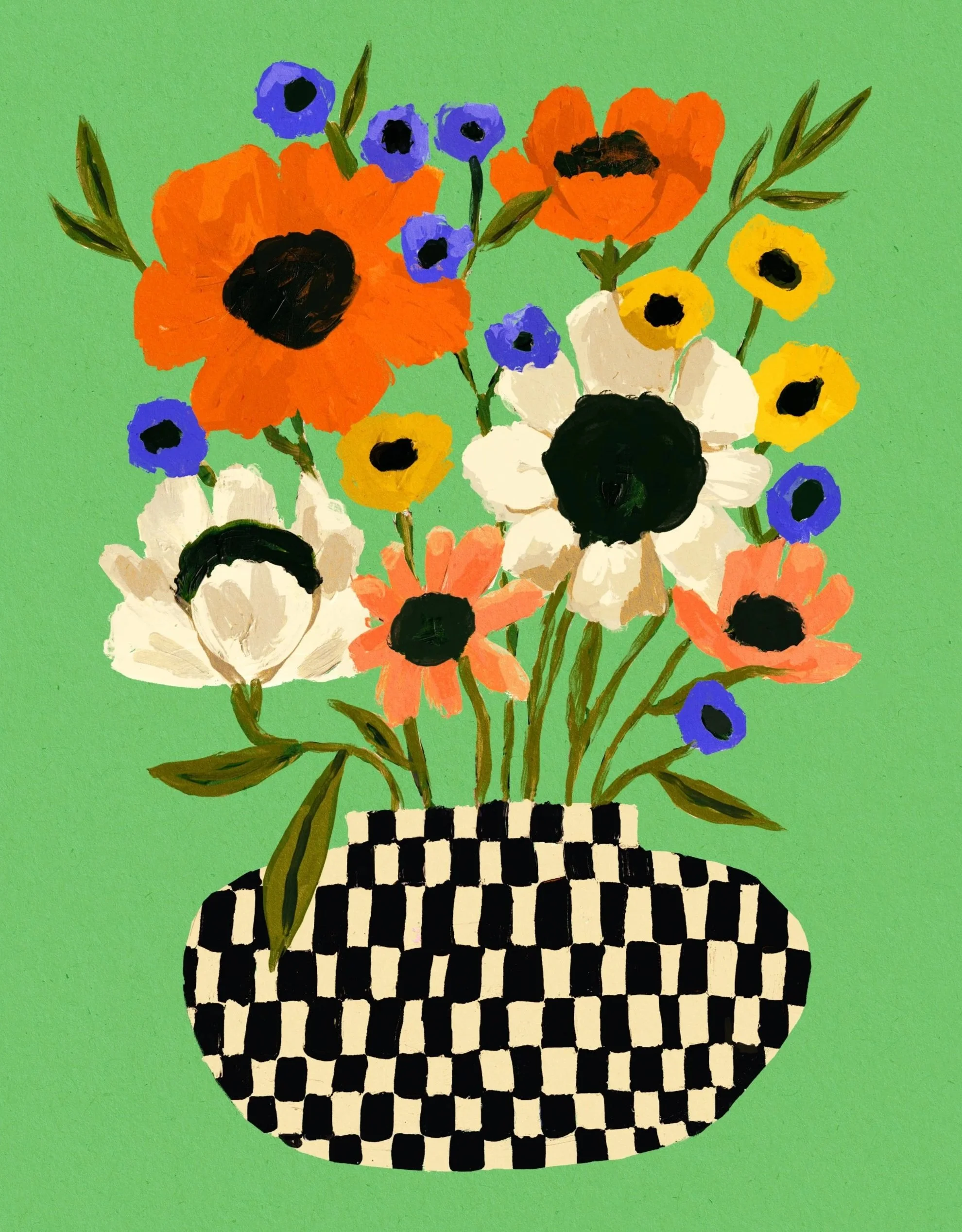 EmilyDoliner_PP_CheckeredVasewithFlowersGreen.jpg