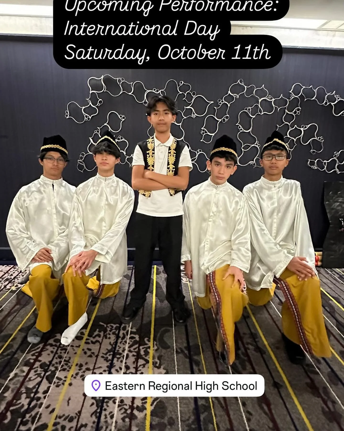 Our first Filipino American History month performance is Eastern High School&rsquo;s International Day. We look forward to seeing you there! 🇵🇭🇺🇸

📅 Saturday, October 11th at 1pm

📍 Eastern High School
1401 Laurel Oak Road, Voorhees, NJ 08043