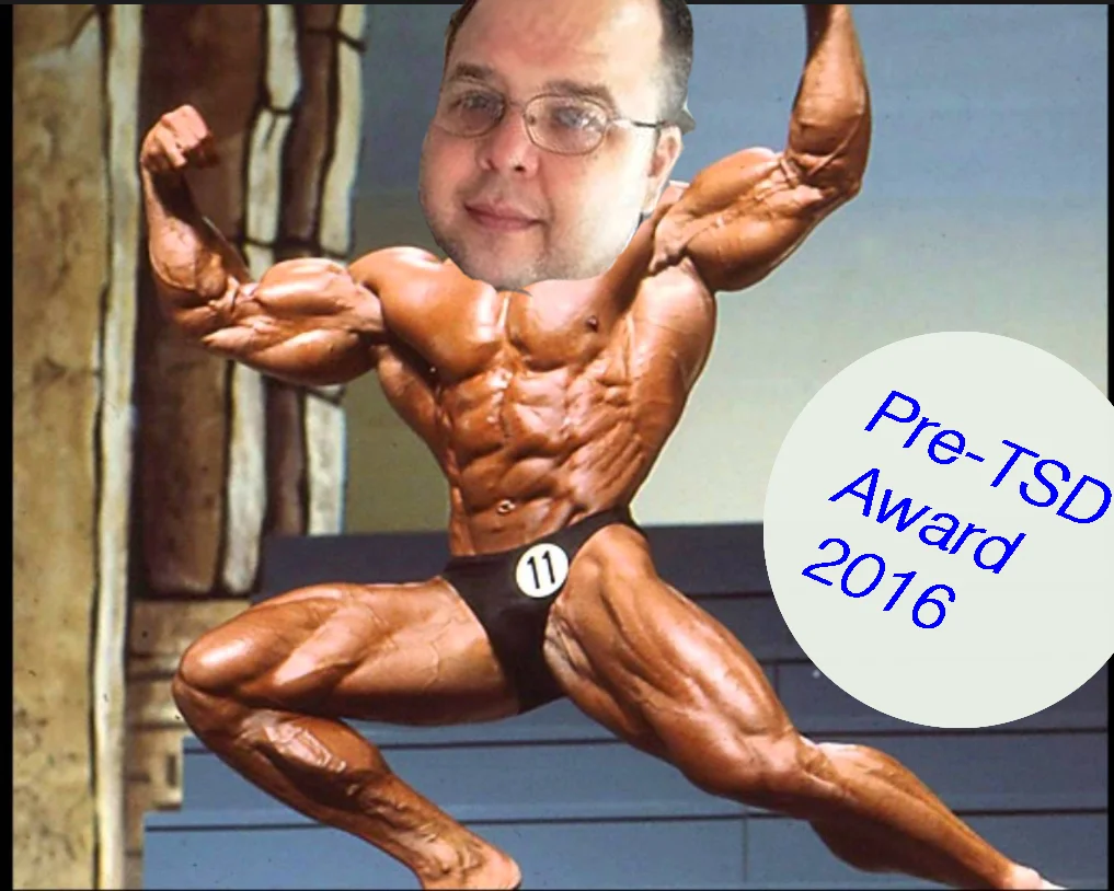 Simon Hardy Butler Showing off at the Pre TSD Award Ceremony