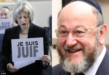 Theresa Je Suis Juif May & Chief Rabbi Ephraim Mirvis 