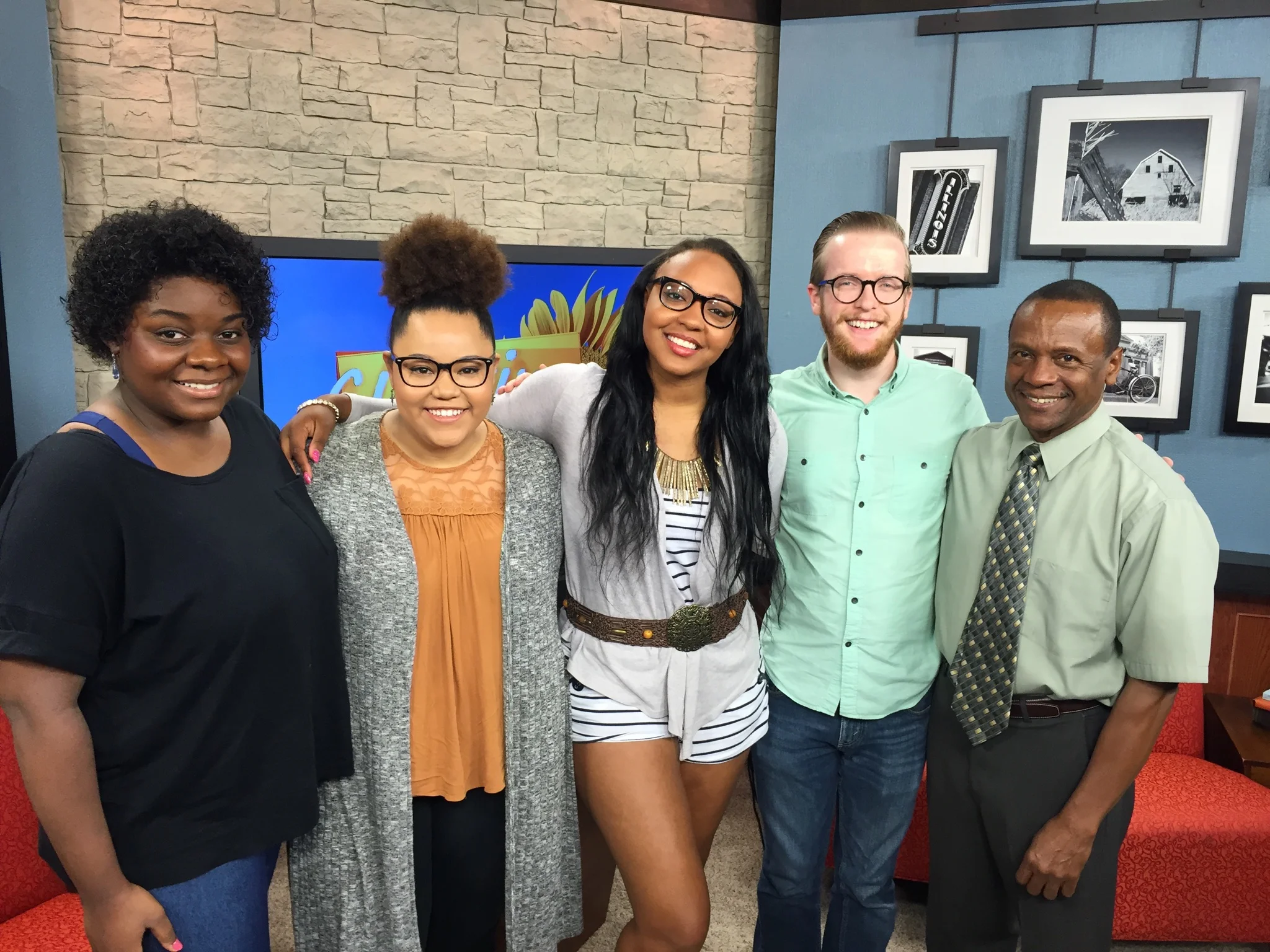 With J'Lyn Hope, Tafadzwa Diener, Jasmine Dandridge, and Nathaniel Banks on the set of ciLiving, 8/1/2016