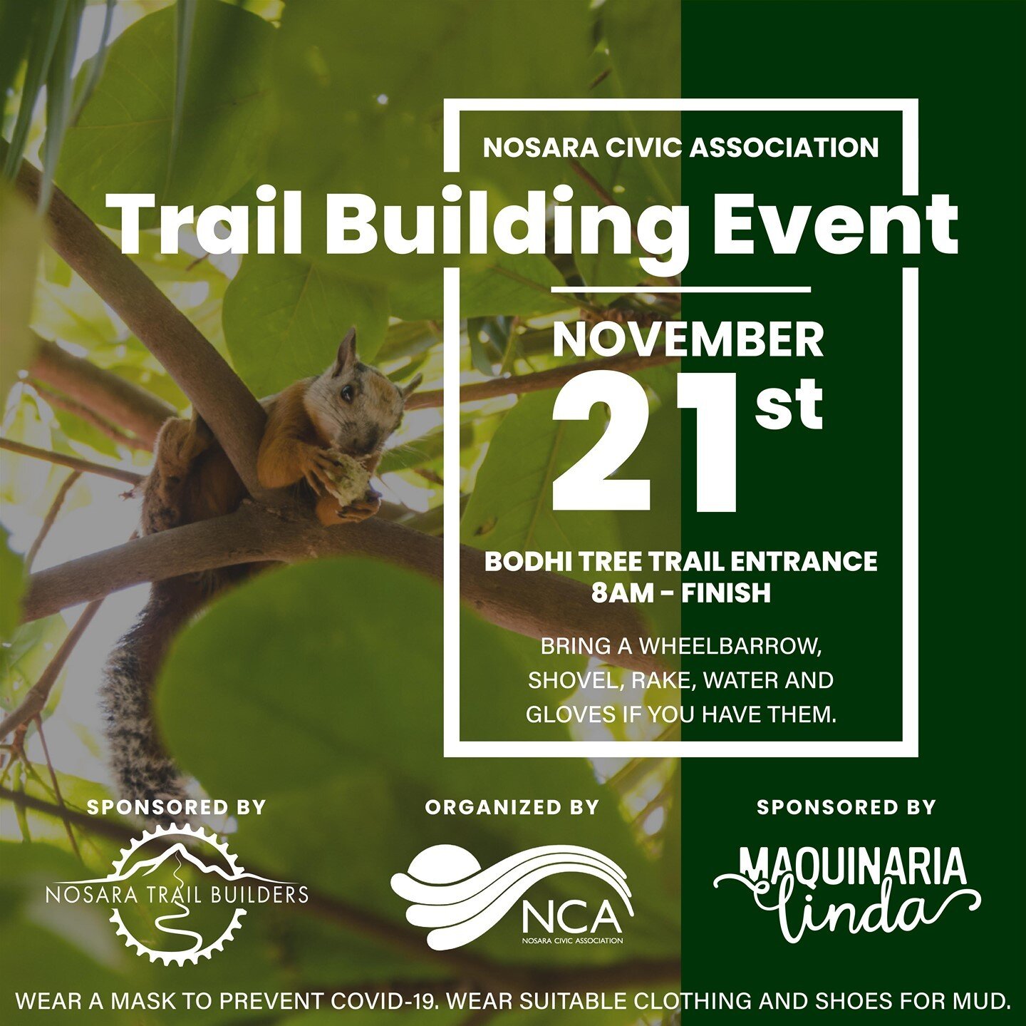 Join us this Saturday, as we help the Nosara Civic Association and Nosara Trail Builders, to improve our amazing trail system. We will be meeting at the Bodhi Tree Trail Entrance at 8:00am and will be spreading lastre along the length of the trail co