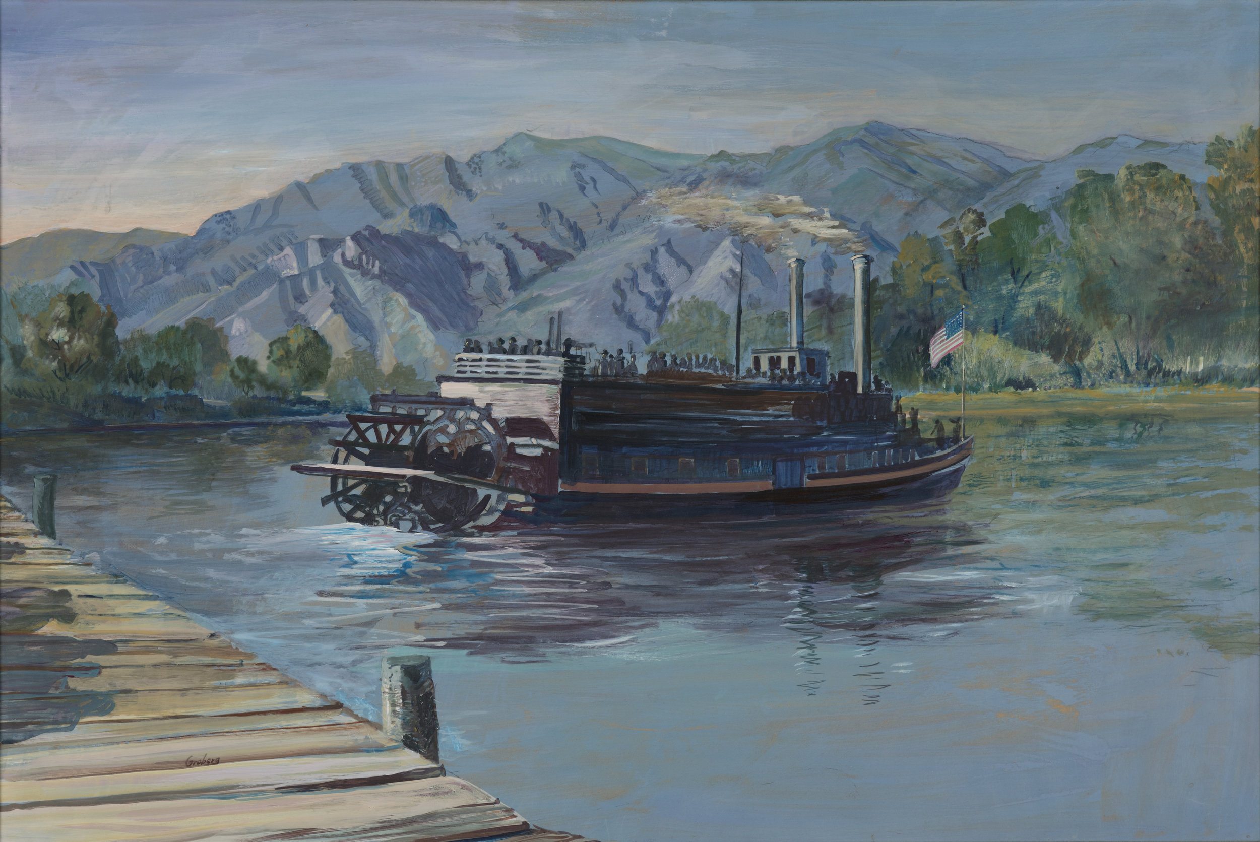"City of Corinne - Paddle Wheeler" by Charles A. Groberg. Courtesy of Weber State University and Bill Child.