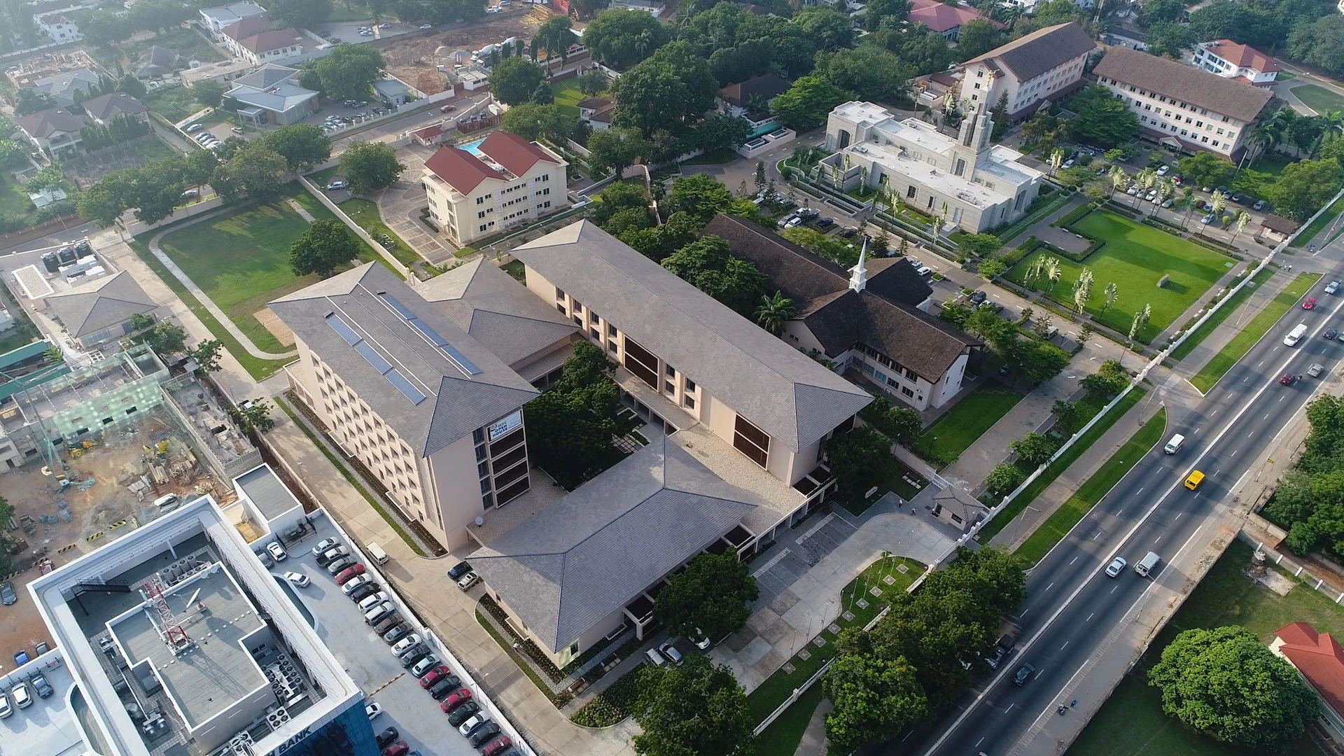 The Missionary Training Center sits on the same campus as the Ghana Temple, Accra Stake Center and West Africa Area offices. The mayor of Accra commented that this campus is one of the most well kept areas in the city. 