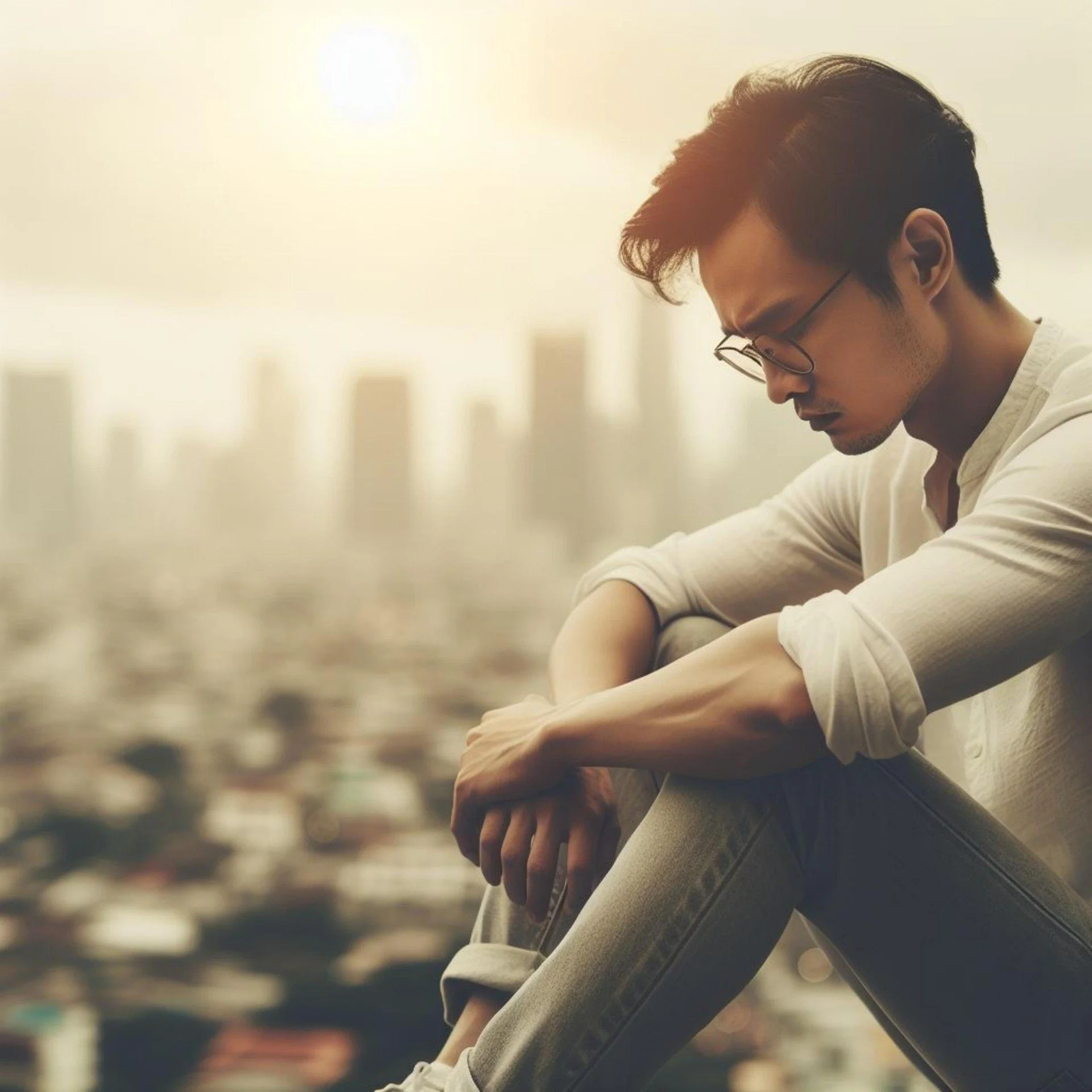 man looking down and frustrated