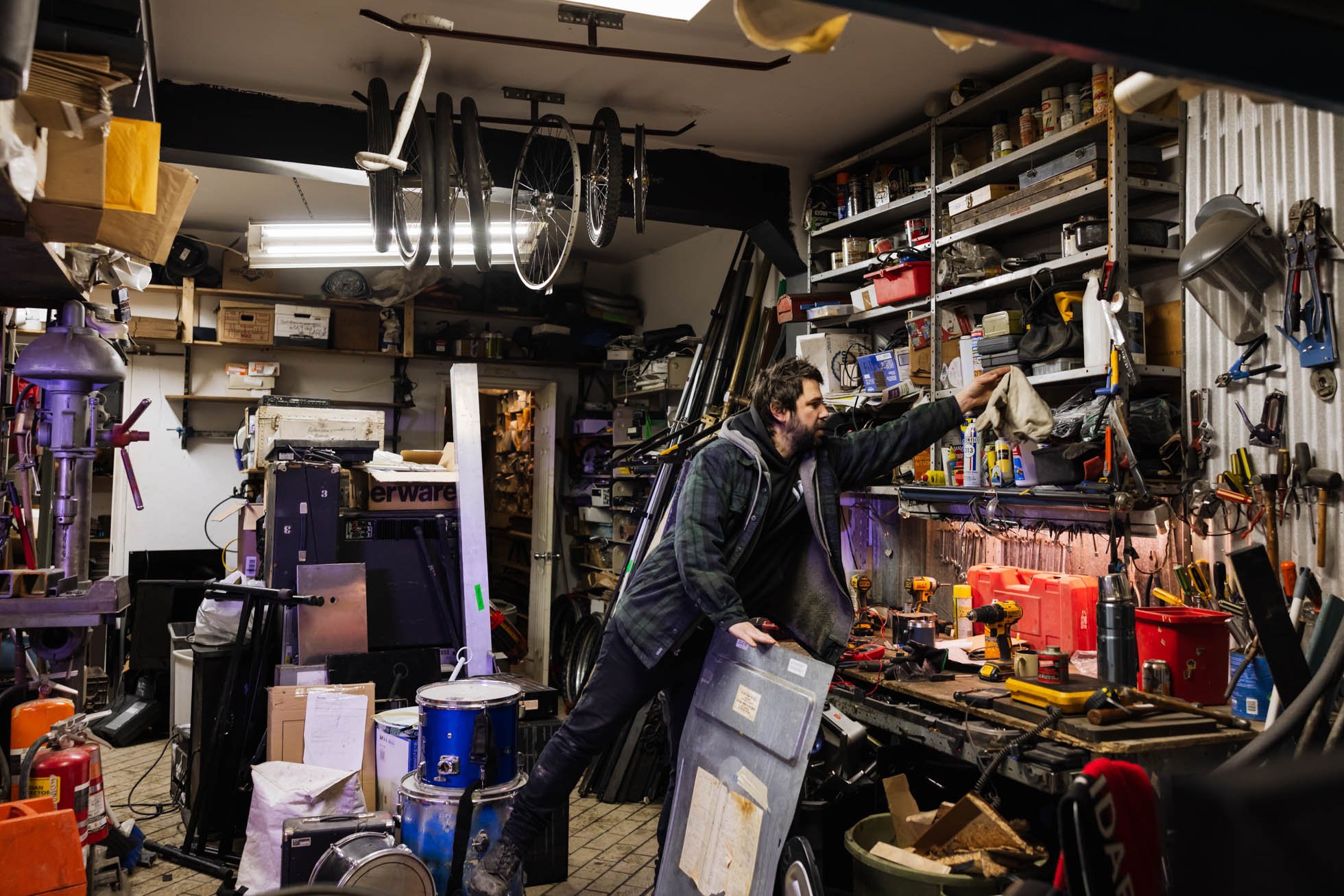  The energy inside Recyborg is intentional and structured, not chaotic. The people inside this worker cooperative are focused on repairing broken electronics and audio equipment. Their mission? To divert objects and devices of all kinds from landfill