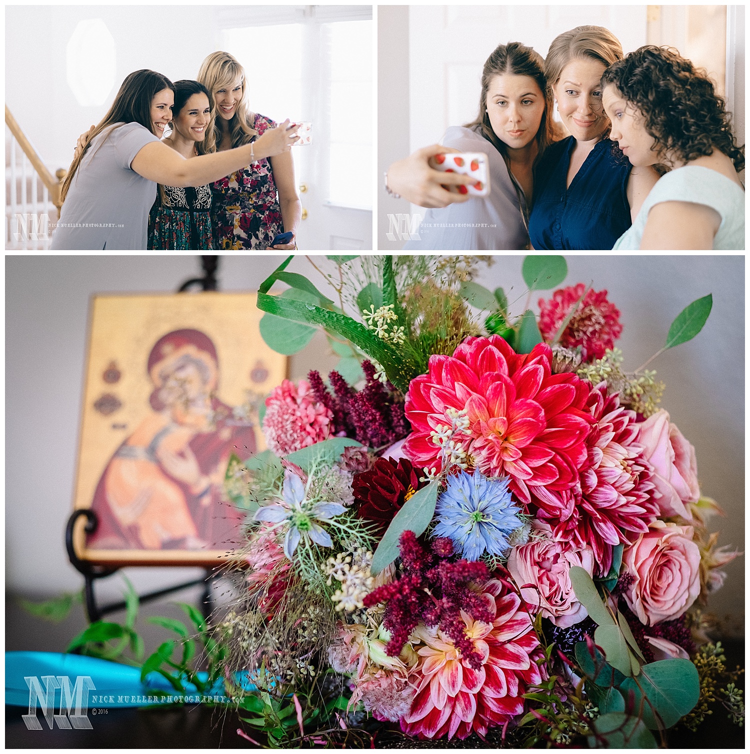 Brides Bouquet in Front of Theotokos Icon