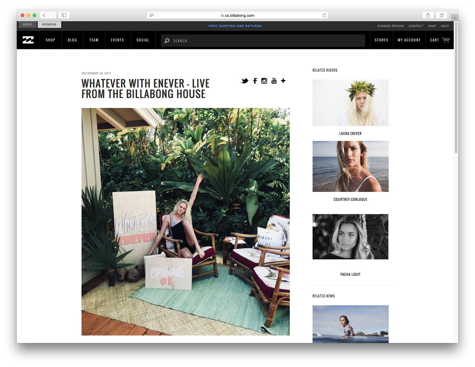 Billabong Social Media Webisode