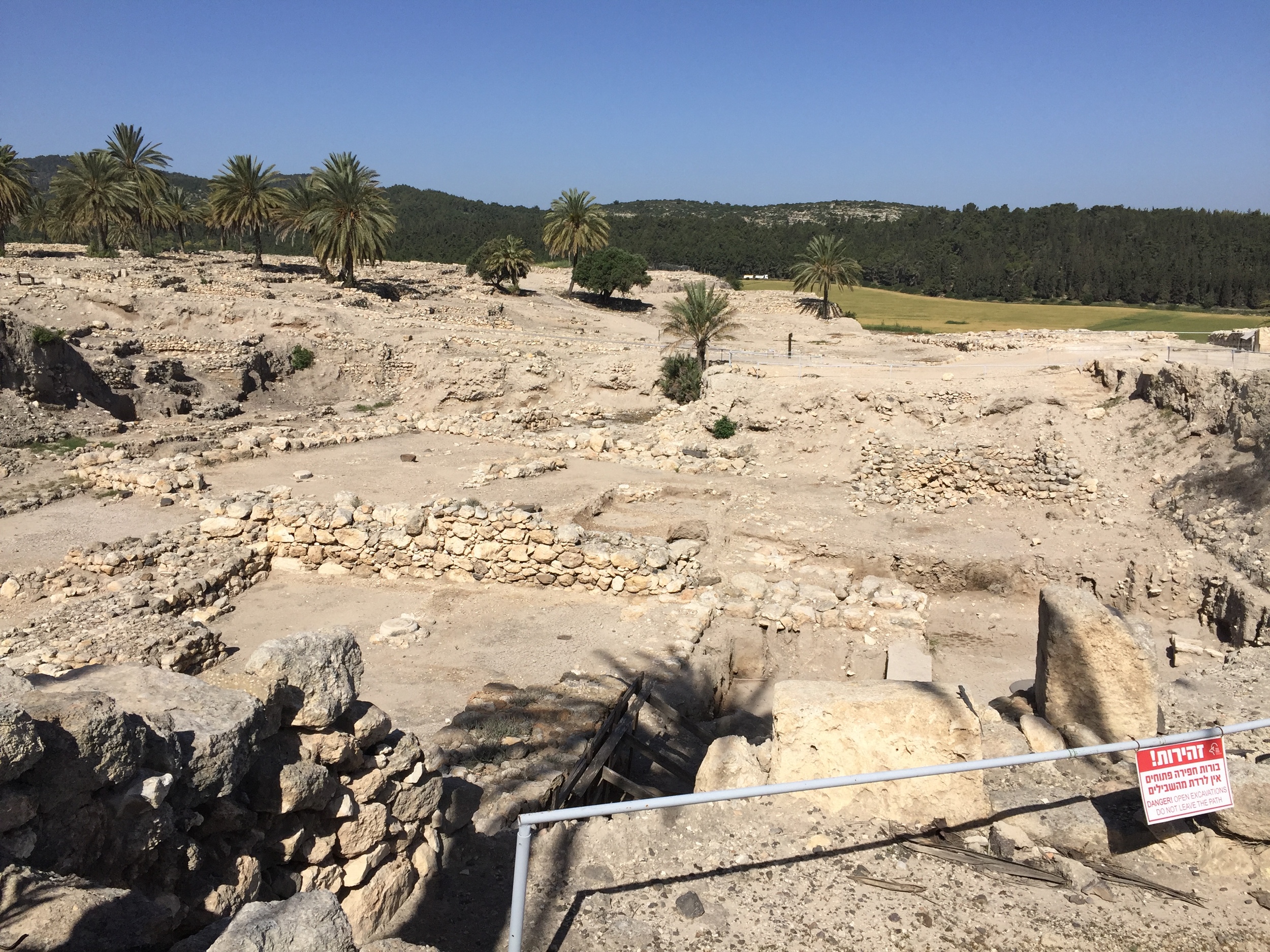 The Megiddo Tel-Excavated to show ruins of an ancient city.