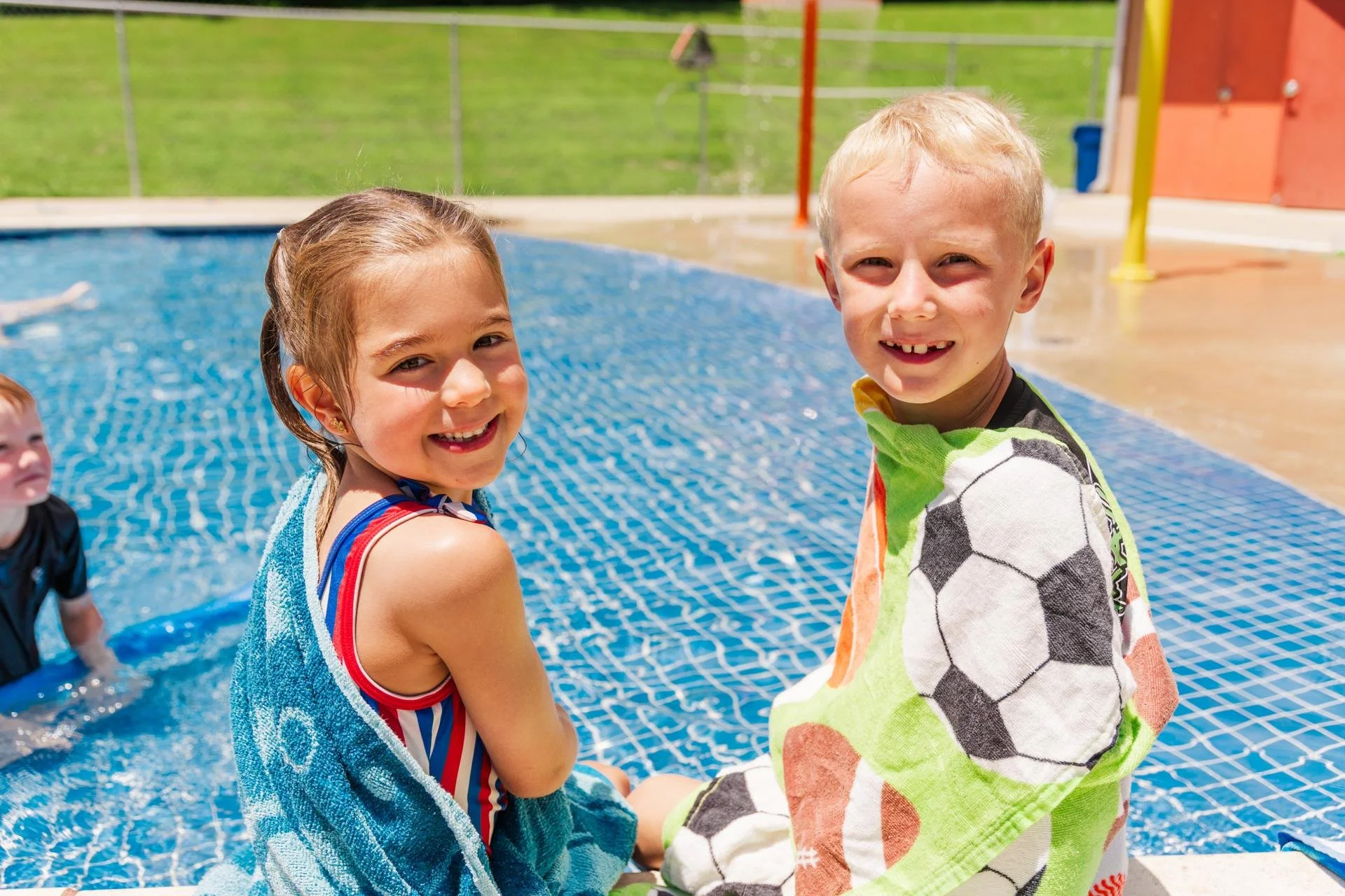 Friends at the pool at Heartland Day Camp in Parkville Missouri