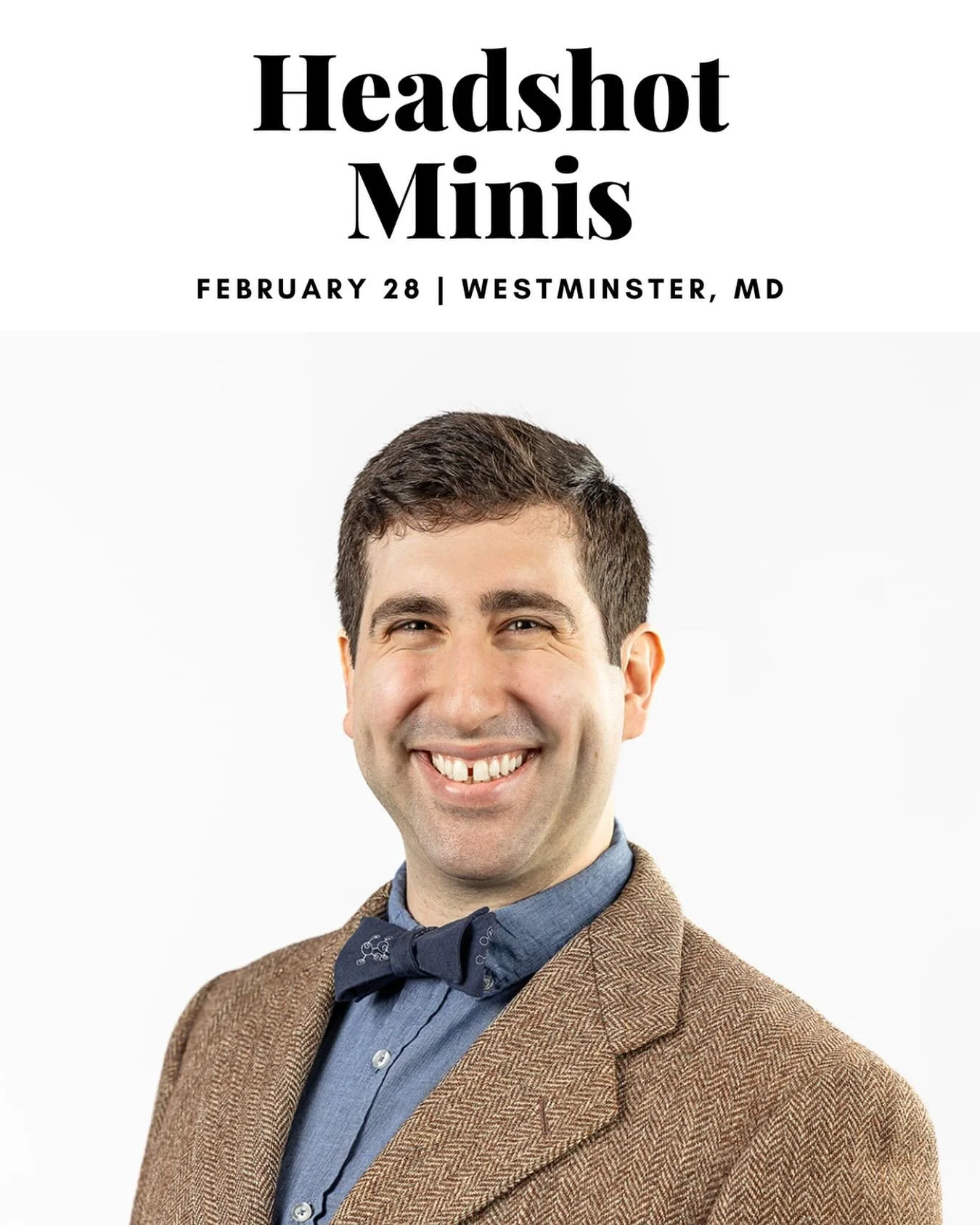 😍 Headshot Minis are Here! 😍

Ready for a fresh, polished headshot without the time commitment of a full session? These 10-minute Studio Headshot Mini Sessions are perfect for updating your website, LinkedIn, business cards, or social media. 

Febr