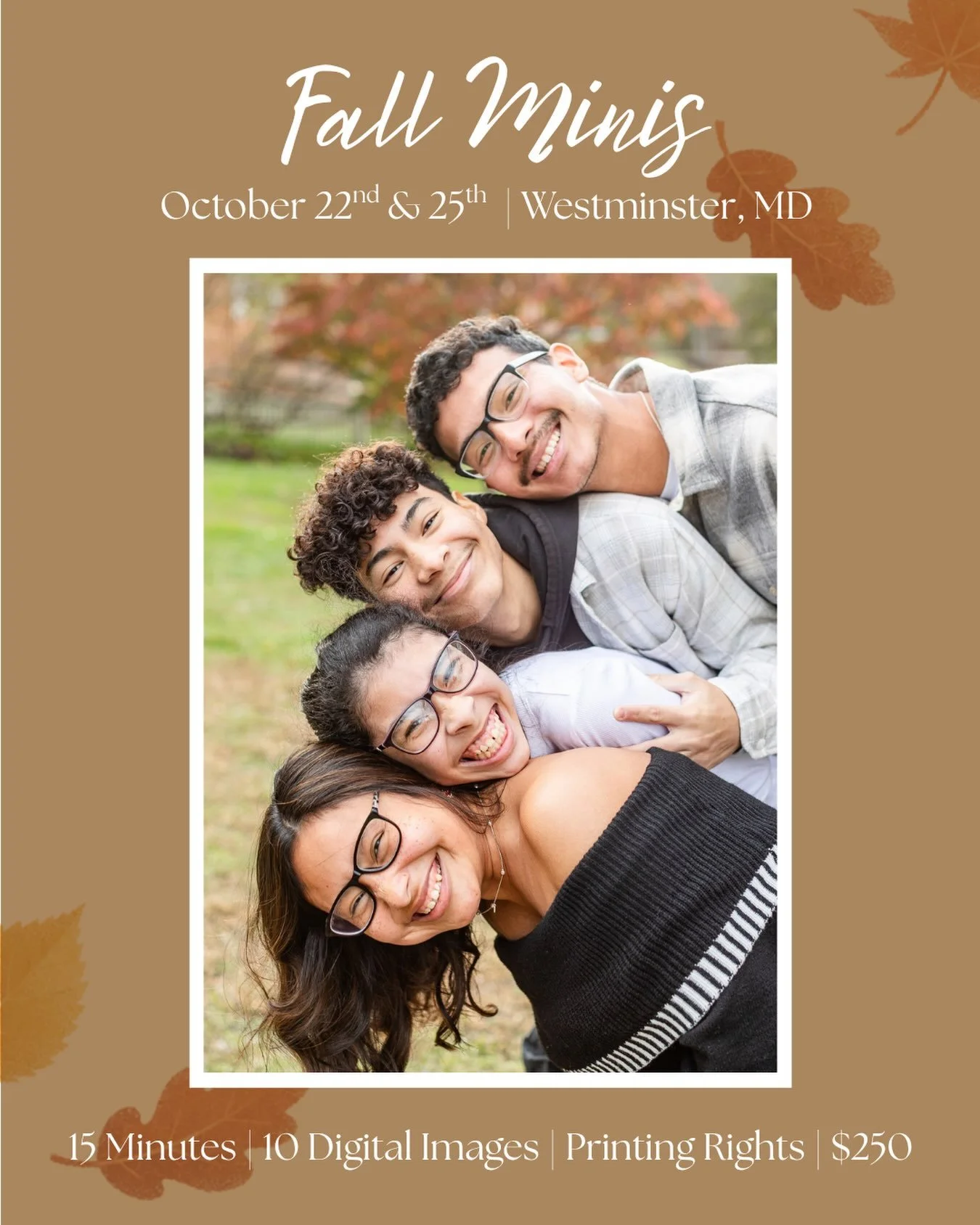 🍂It&rsquo;s time to book your fall mini! I have 2 dates and 3 locations available this year. Once they are gone, they&rsquo;re gone! The rest of my October is fully booked, so if you want a session with me while the leaves are changing, this is your