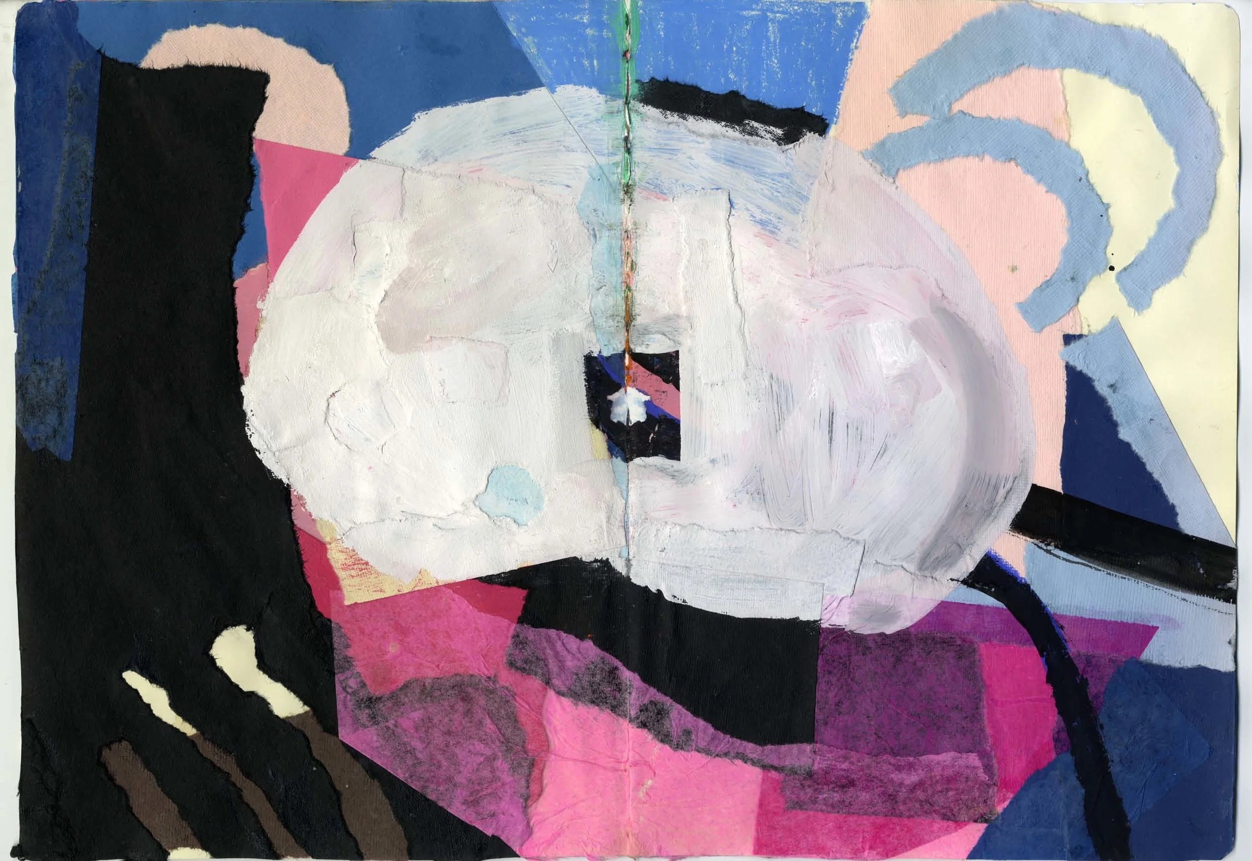 “home” Gouache, acrylic and paper on paper 11.5 X 16.5 “ 2014