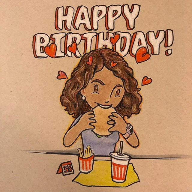 My favorite birthday tradition continues! @rafa_mayorga makes the best birthday cards 🤗 I miss @whataburger SO much since we left Texas! 
#whataburger #betterthaninandout