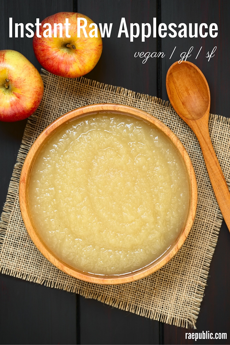 Easy vegan instant raw applesauce made with only apples and water. Seriously that's it. For real.