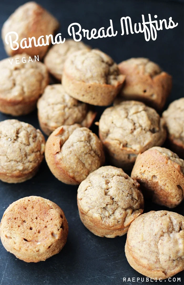 Easy plant-basesd banana bread muffins that are both delicious and nutritious! Dairy free and egg free so all can enjoy these tasty vegan treats.