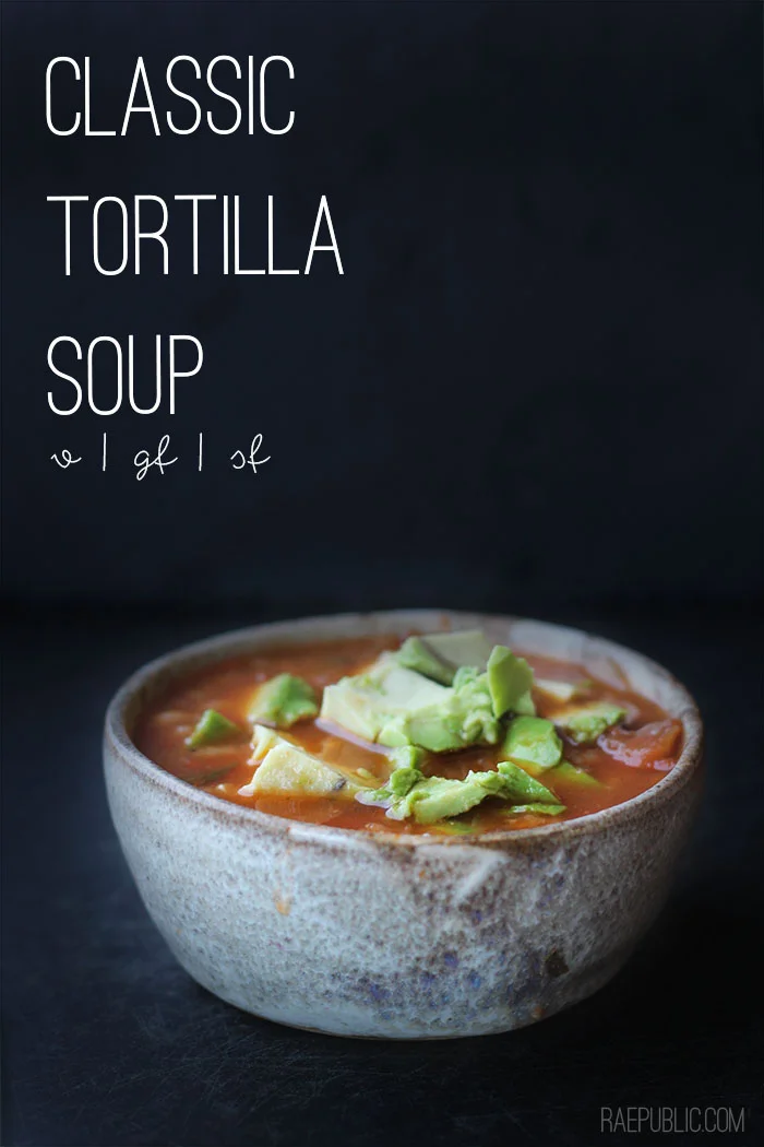 Easy plant based tortilla soup that simply skips the chicken because seriously, it's not needed. This delicious plant based soup is gluten free and dairy-free so all can enjoy.