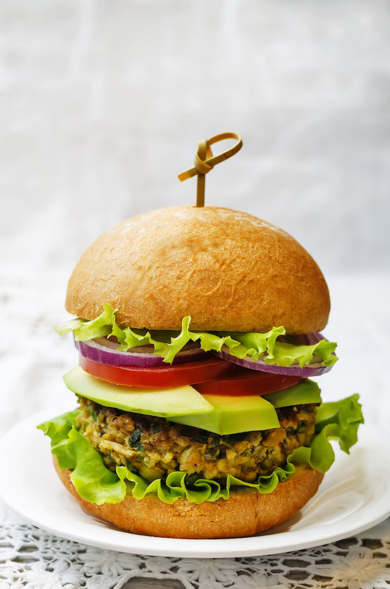 Easy vegan veggie burger made from chickpeas that is gluten-free and dairy-free of course.