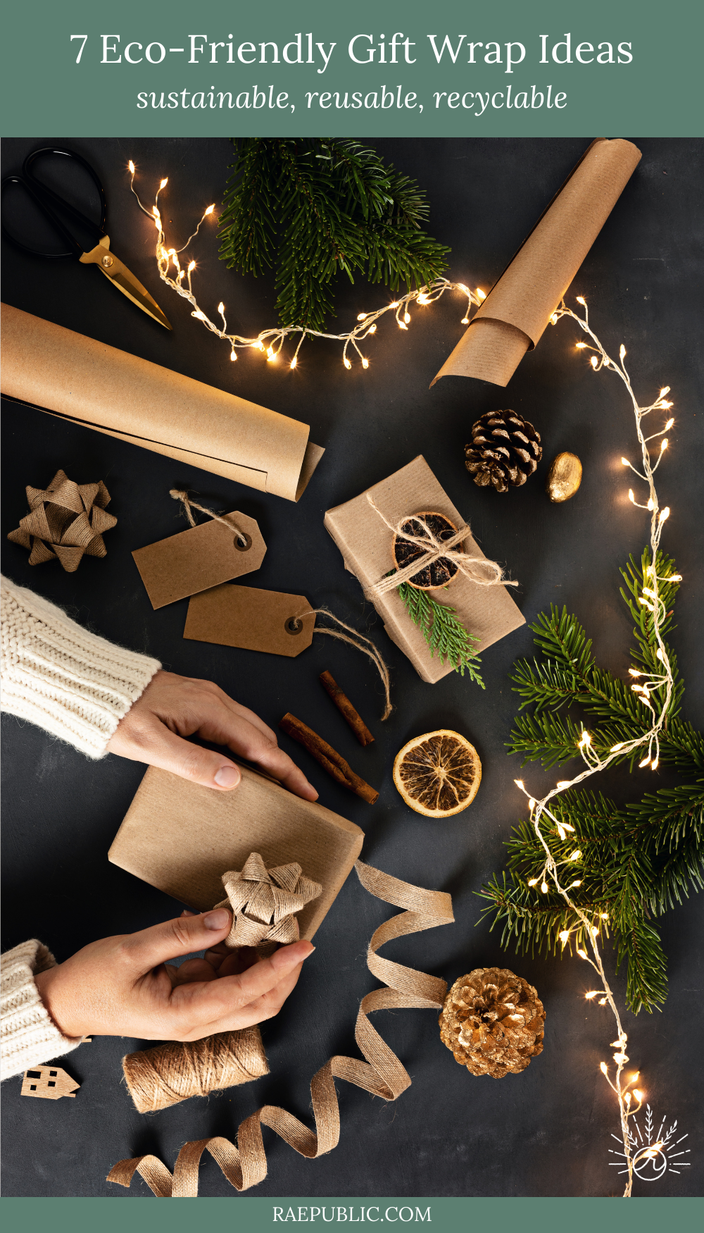Wrapping paper, tissue paper, ribbon, bows, and gift bags are not recyclable. There are plenty of great sustainable, reusable, and recyclable wrapping paper options that are inexpensive and just gorgeous.