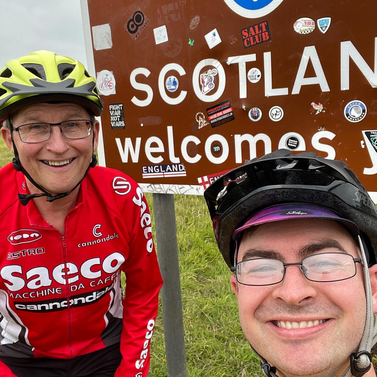 We made it to Scotland! Scotland itself is ridiculously huge, so it&rsquo;s going to take us another week to complete the trip, but finally going over the border this morning was amazing and the rest of the trip was like cycling through Windows XP

#