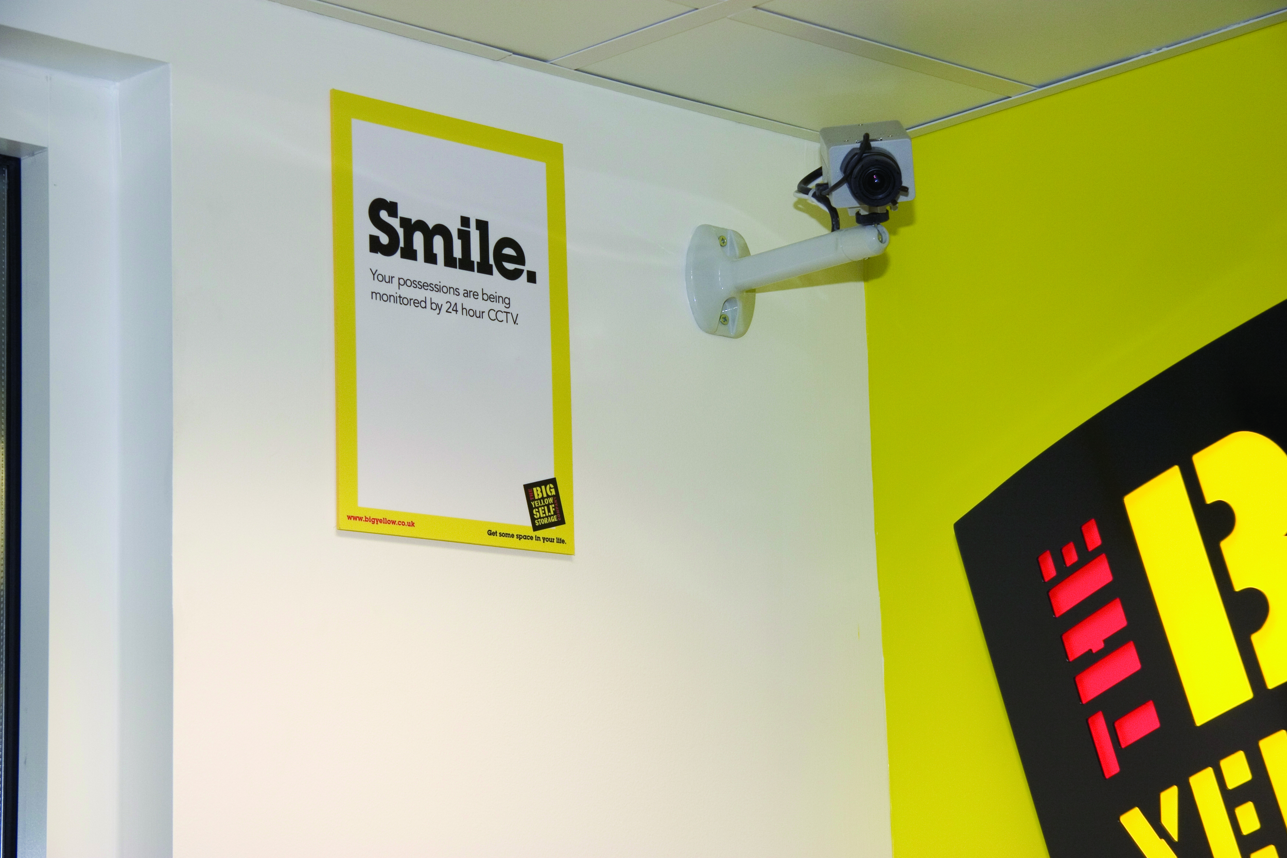 Next to security camera