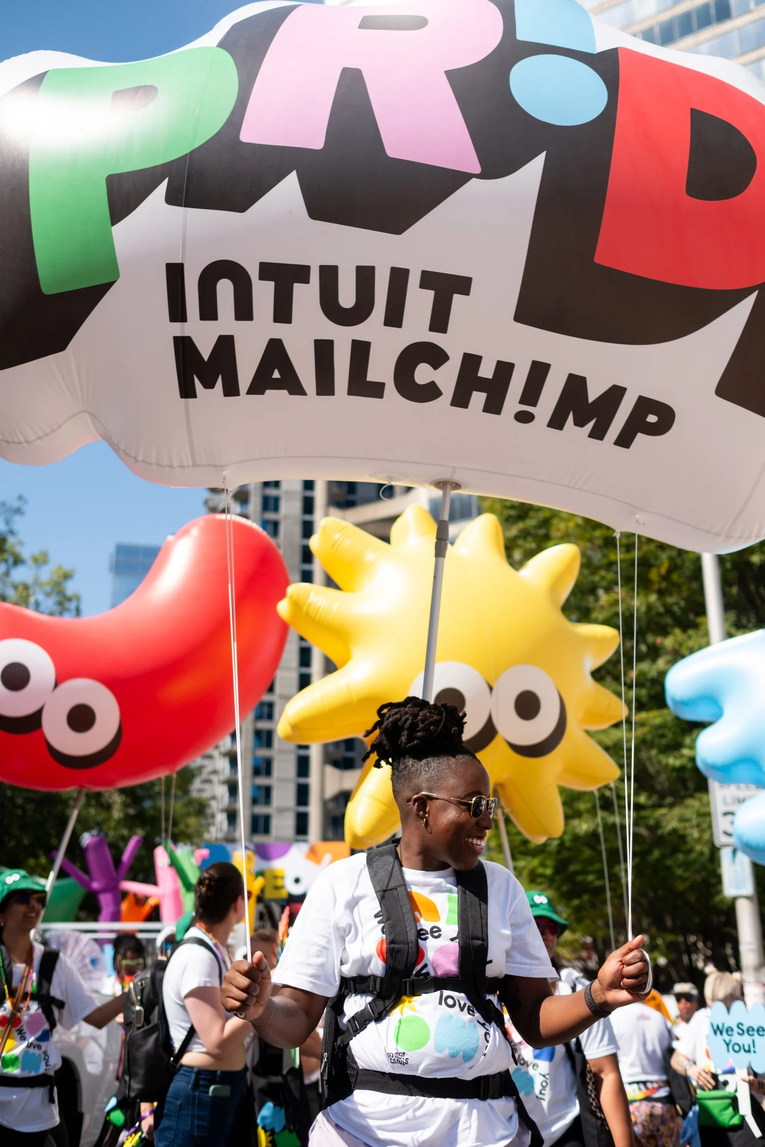 Experiential design work by Meg! Lewis for Mailchimp Pride