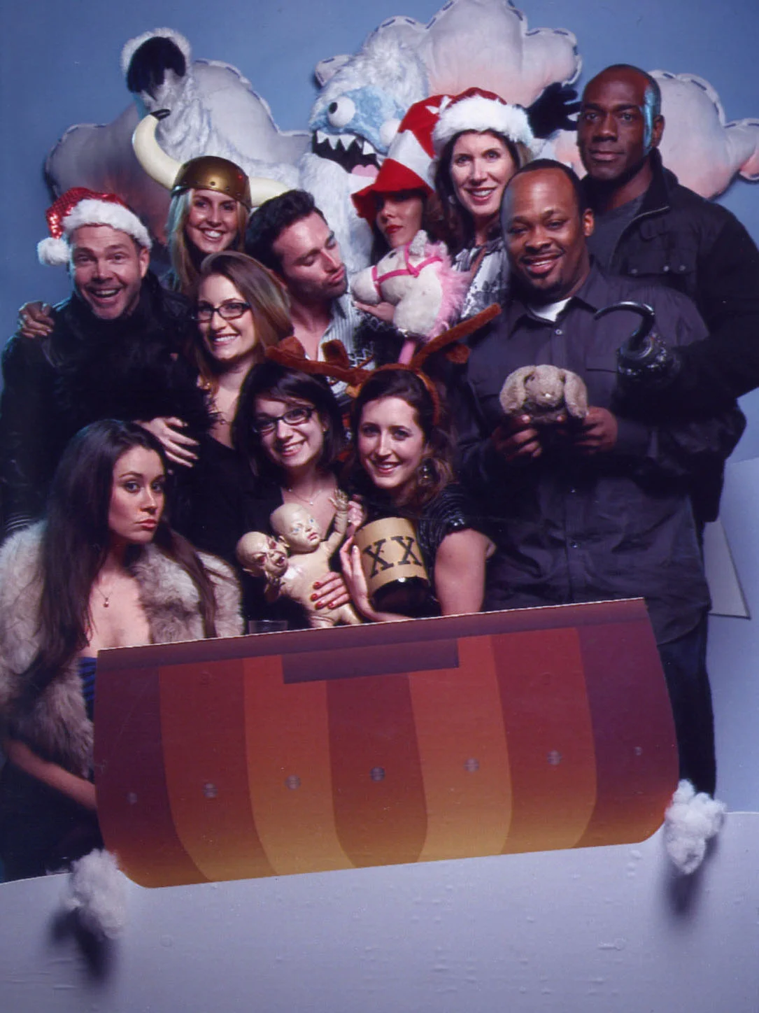 A lot of the staff at the E! Holiday party in 2010.