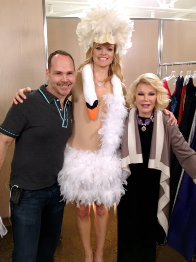 Shooting a promo for our Oscar special with Missi Pyle from The Artist.
