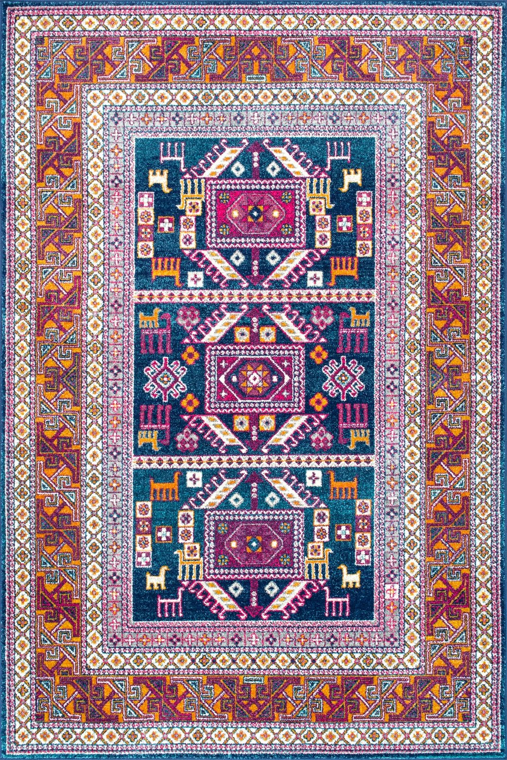 Bosphorus Tecumseh Tribal Tale Triptych Rug