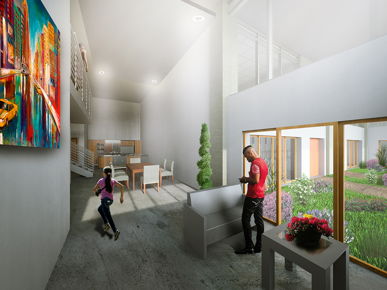 Building Type A Single and Double Bedroom Unit Interior Rendering