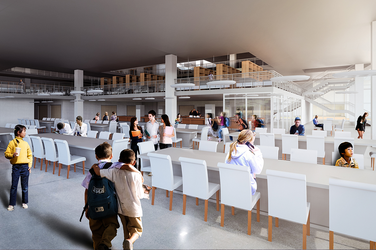 Ground Level Secondary School Interior Rendering