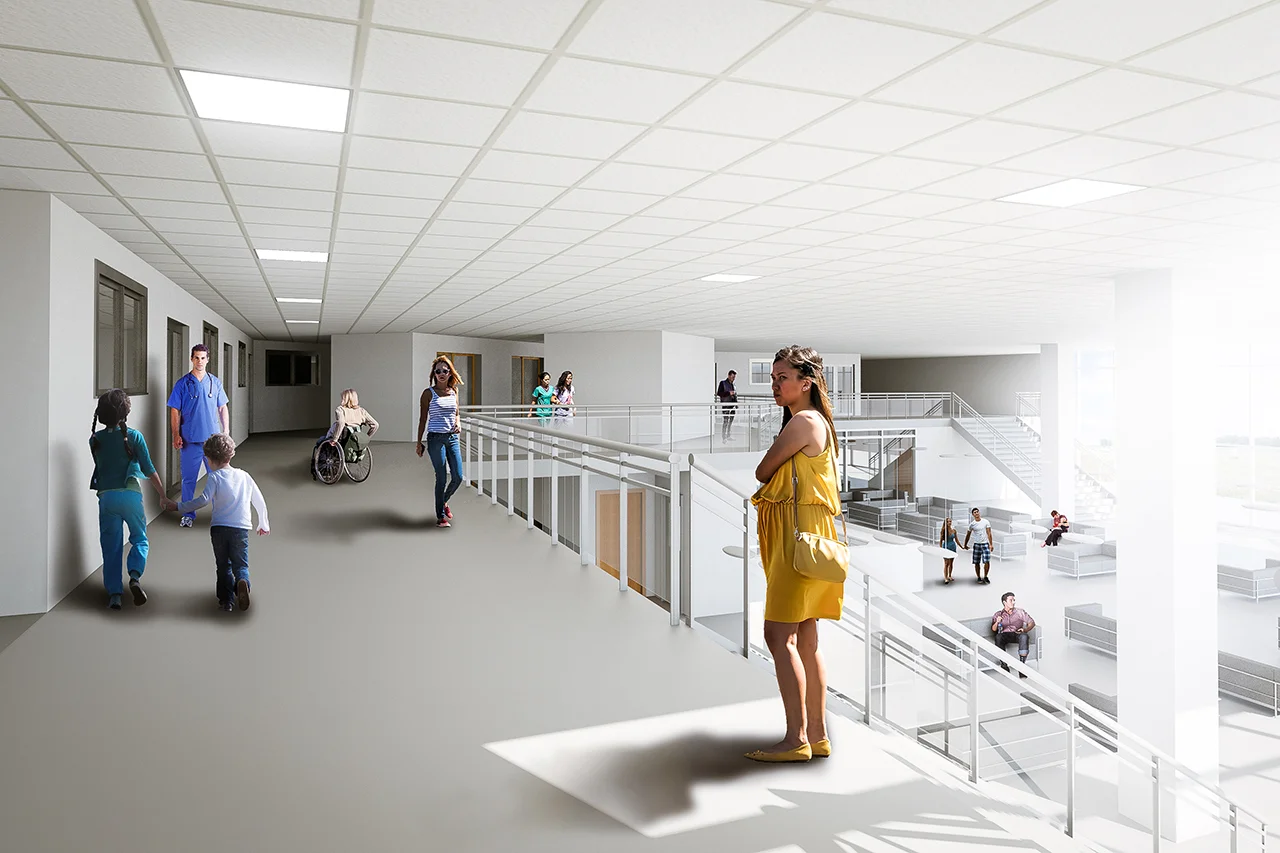Second Level Secondary Healthcare Center Interior Rendering