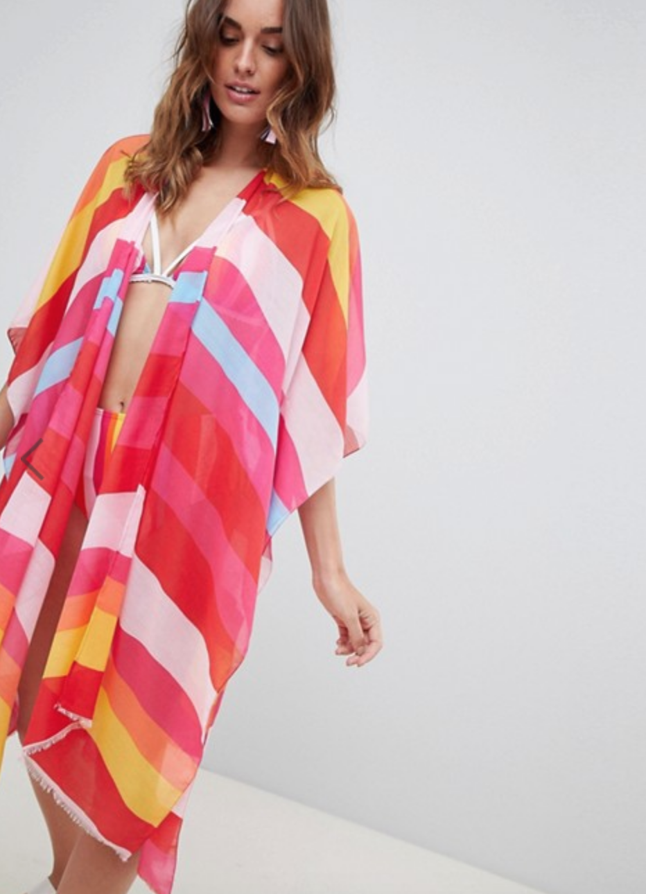 Vero Moda Block Stripe Beach Kimono, $18.50, ASOS