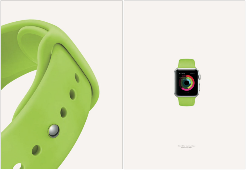 Interestingly, the green fluoroelastomer band made the cut. Apple included a screenshot of the Activity app.