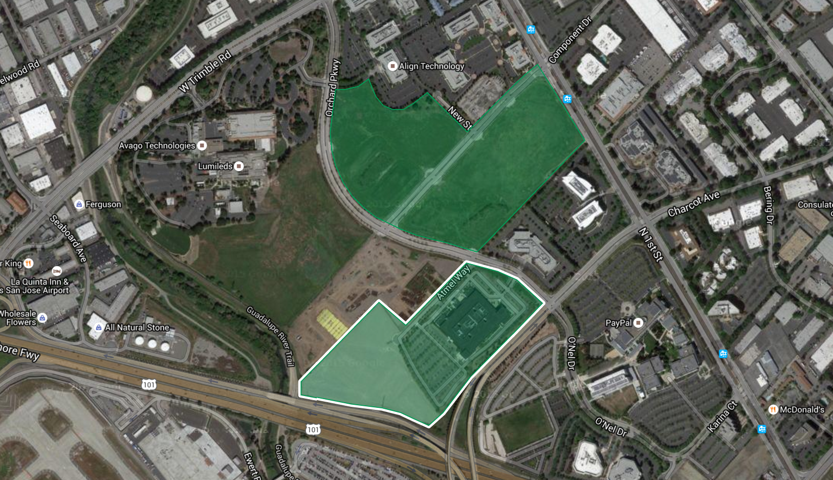 Apple's third land transaction in north San Jose. 