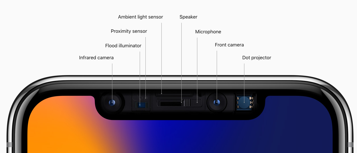 TrueDepth camera system in iPhone X.