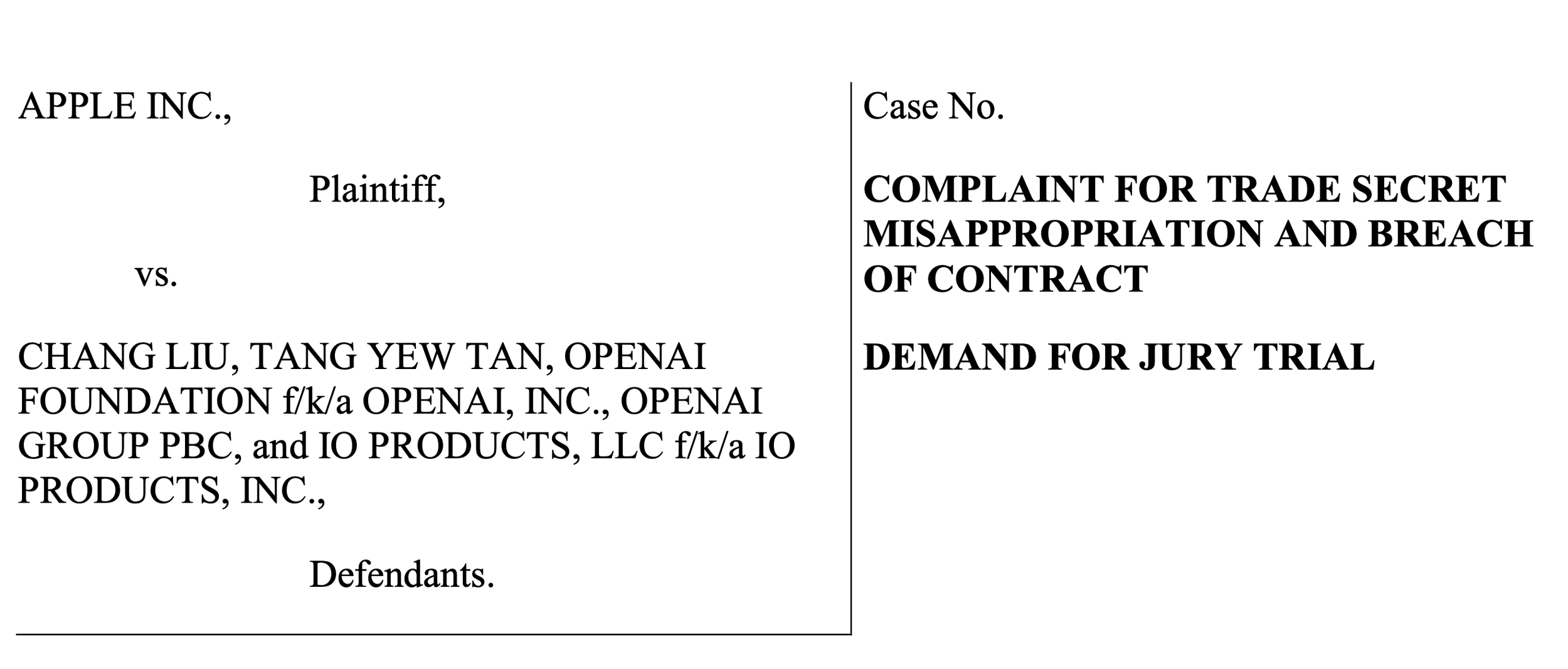 Apple Sues OpenAI for Trade Theft, OpenAI’s HW Motivation, OpenAI’s Miscalculation