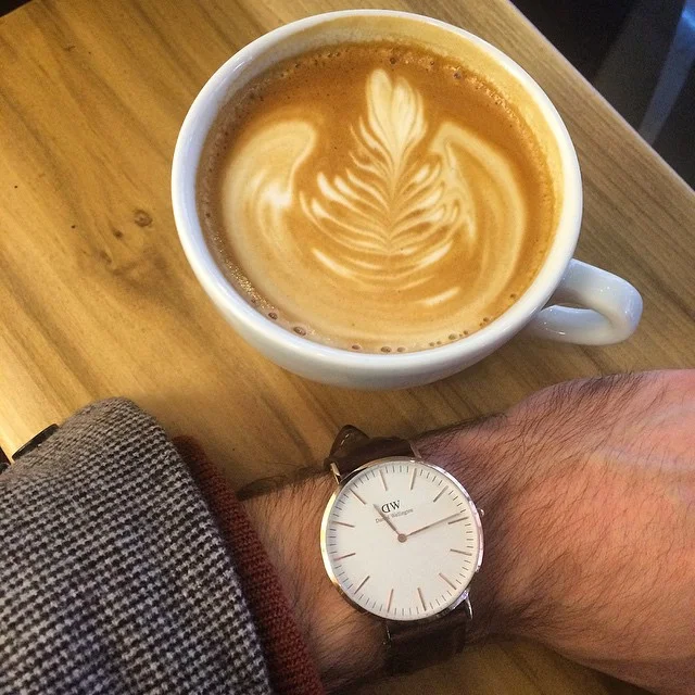 Wearing my Daniel Wellington "Classic Bristol" while drinking a latte at Joe Art of the Coffee in the UWS NYC.