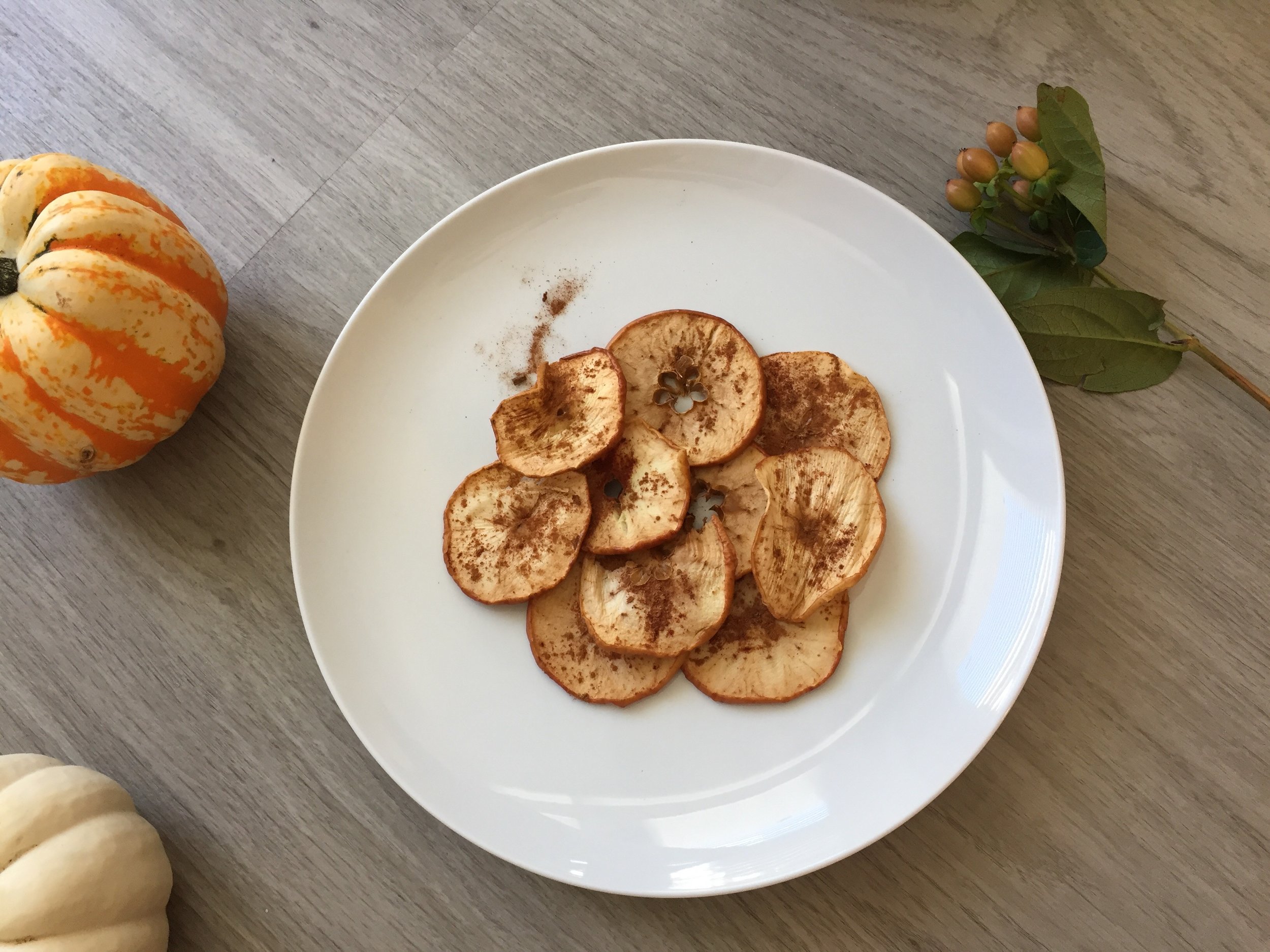 these chips don't quit. fall for apple chips that you can dehydrate in your oven.