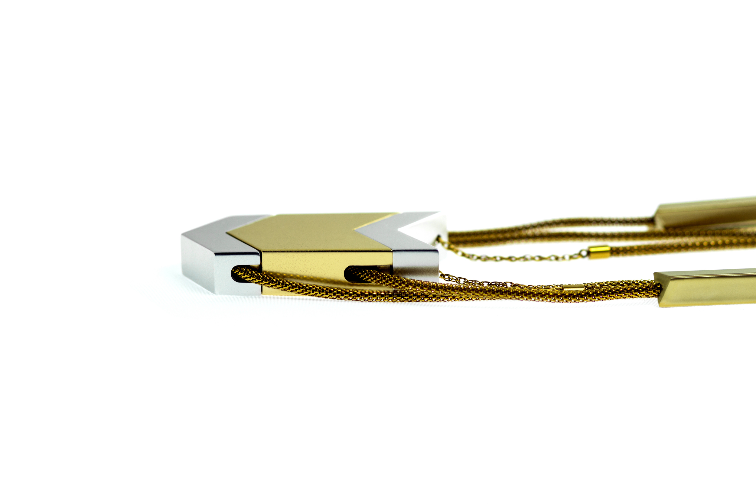 Tinsel- The Dipper Audio Necklace in Gold, Side View, tinsel.me