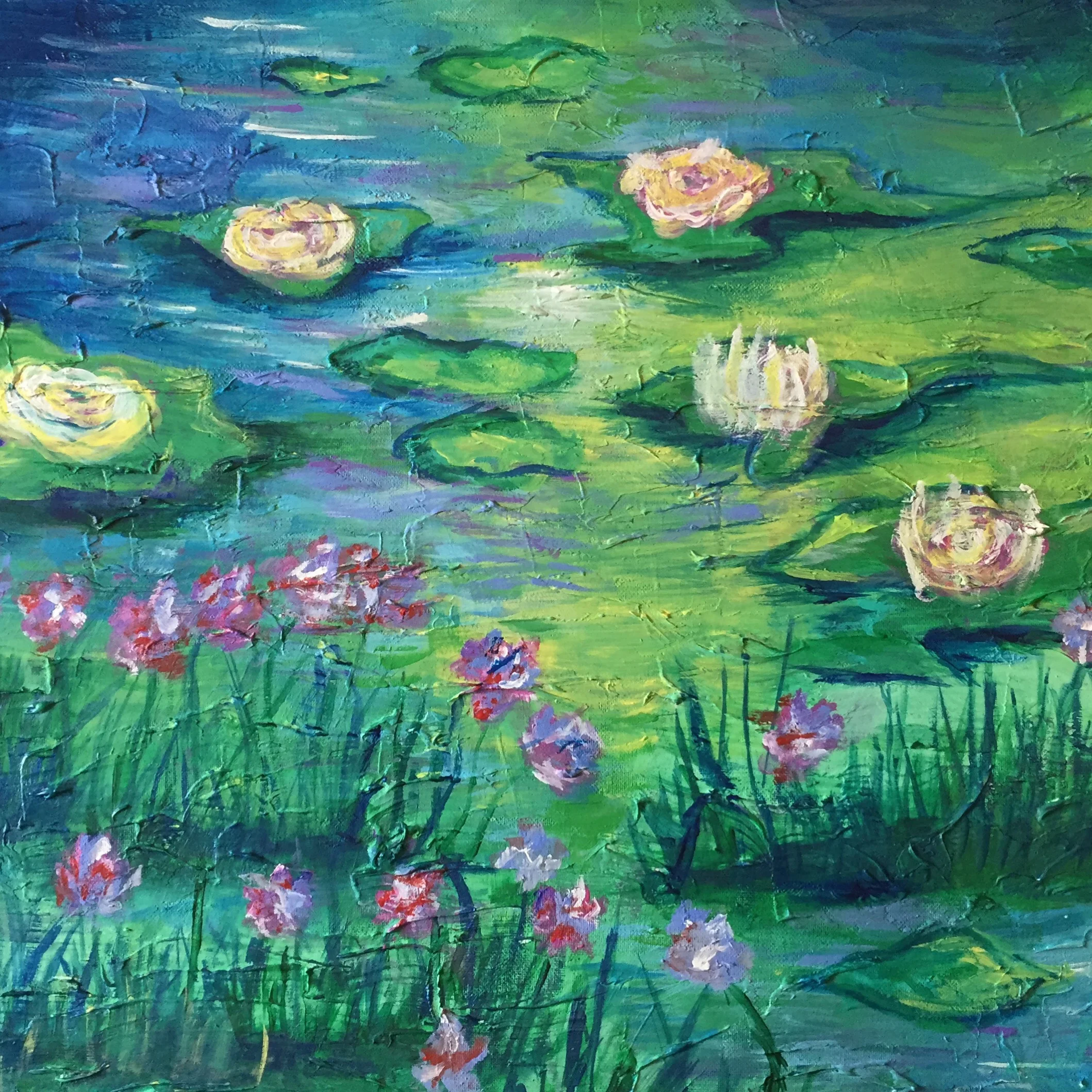 Flowers on the bank.