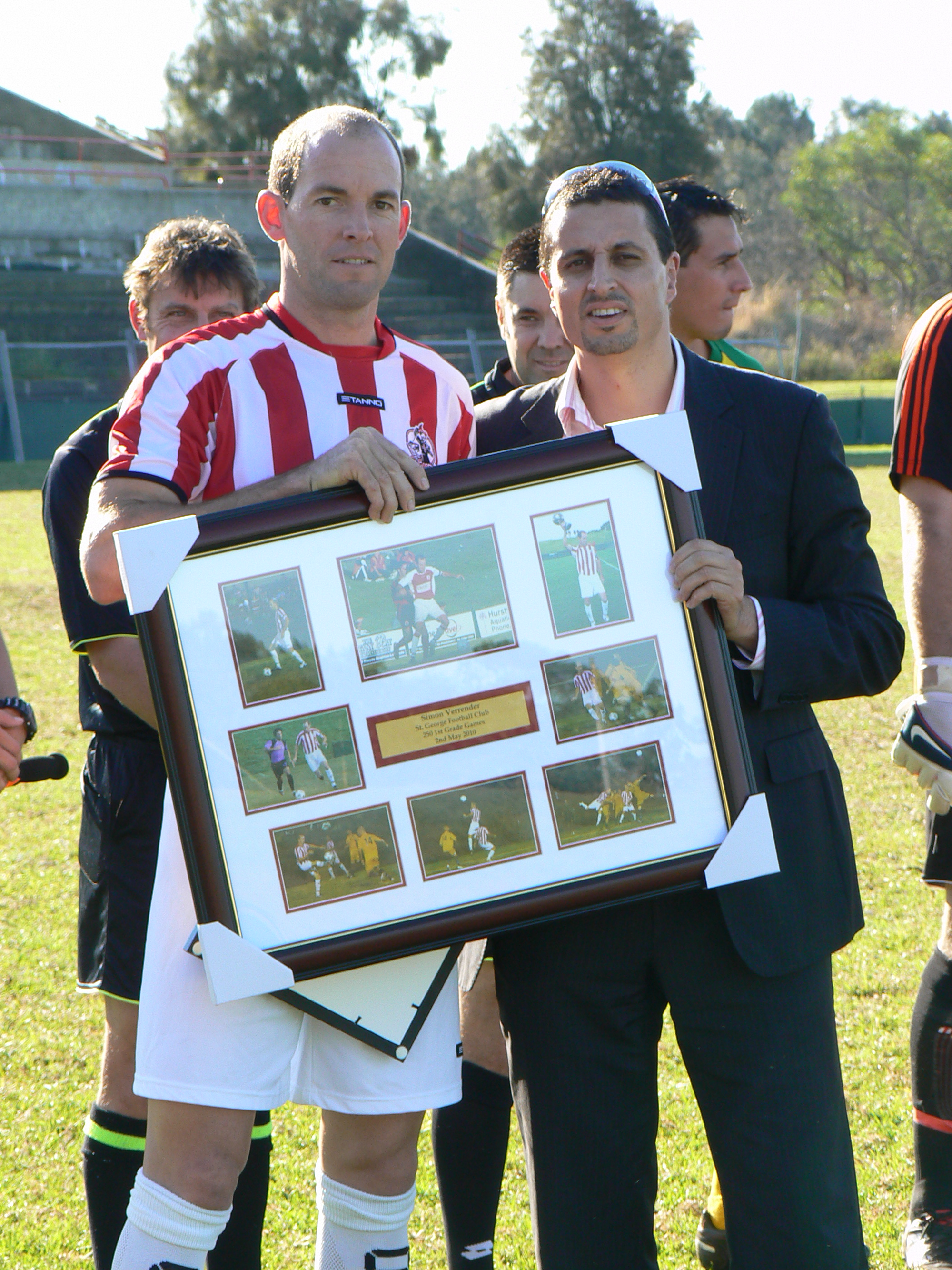  Simon Verrender and Vince Savoca on the occasion of Simon's 250th appearance in 2010