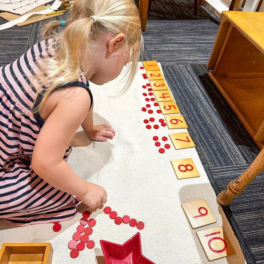 How does math grow with a child in Montessori? 

In Primary (3&ndash;6), math is hands-on. Children physically feel the weight of a thousand-cube vs. a single unit bead, building an intuitive understanding of the Decimal System.

In Elementary (6&nda