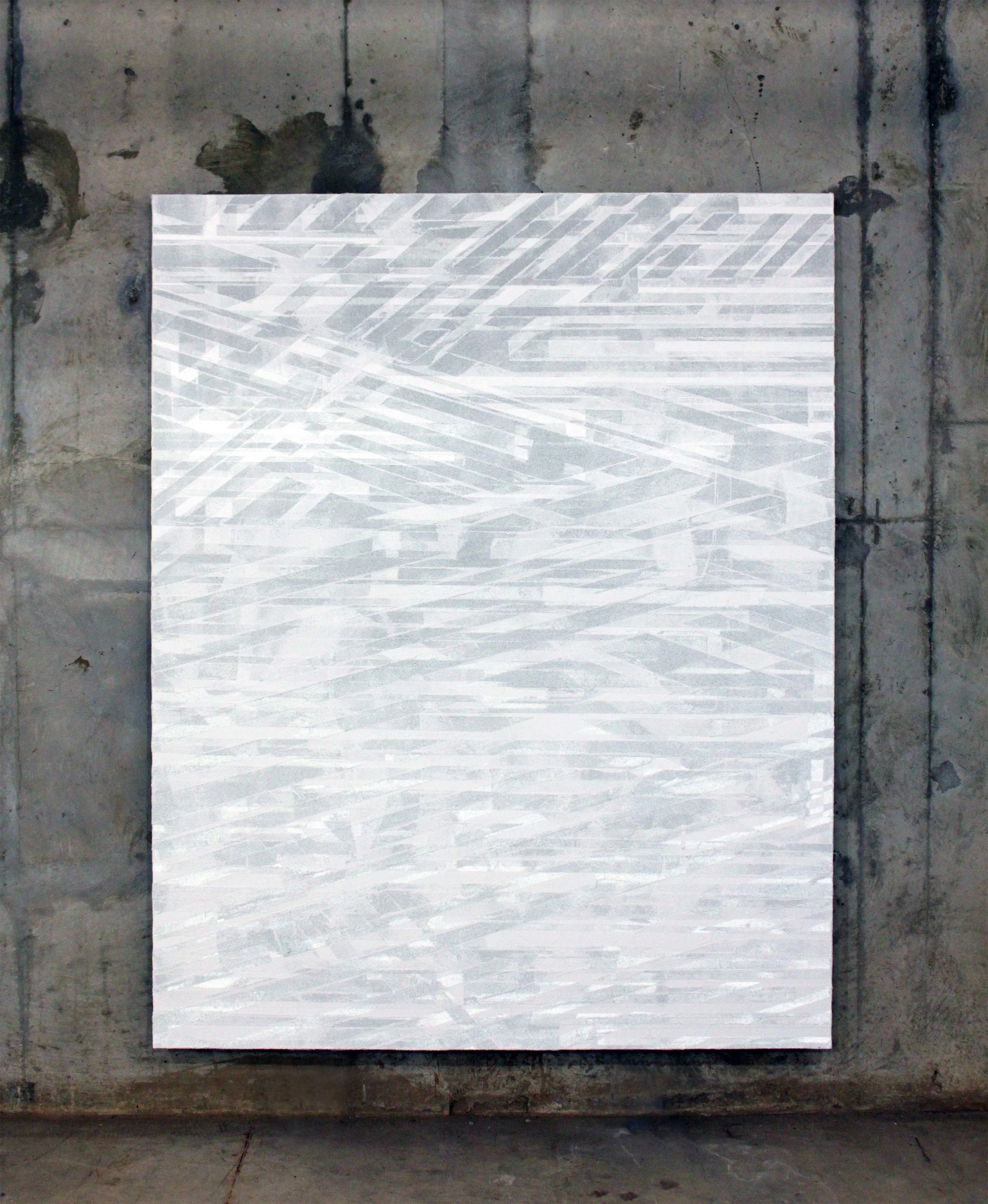 Sacred Landscape P1 . 2019. Road paint and highway safety glass on canvas. 48 x 60 in.