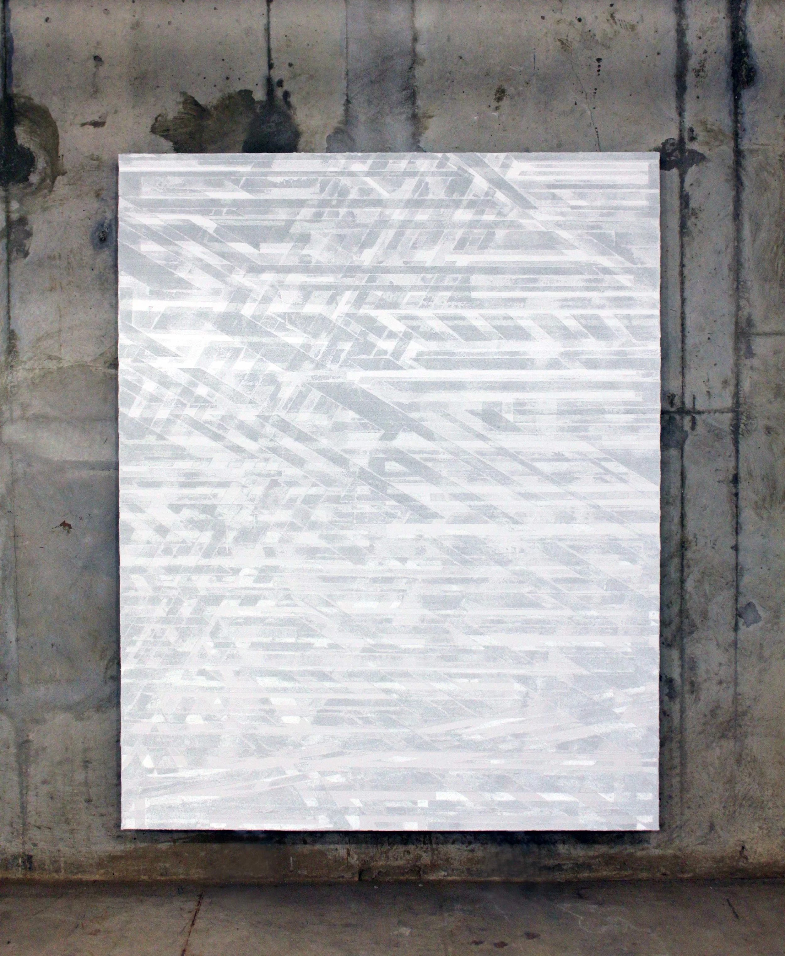Sacred Landscape P2 . 2019. Road paint and highway safety glass on canvas. 48 x 60 in.